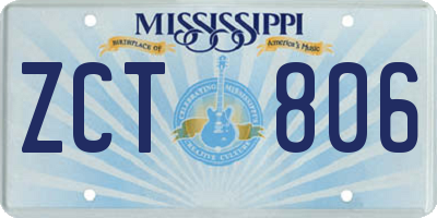 MS license plate ZCT806