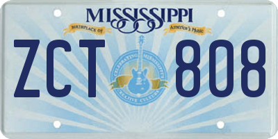 MS license plate ZCT808
