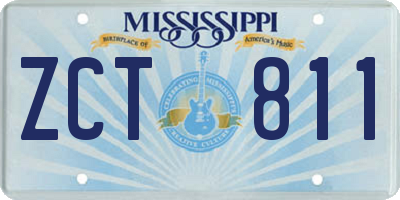 MS license plate ZCT811