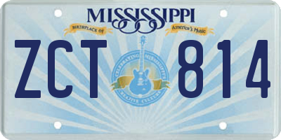MS license plate ZCT814