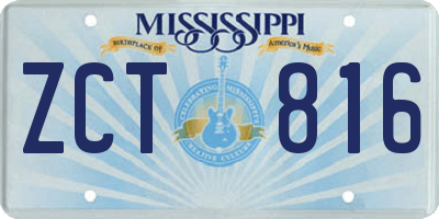 MS license plate ZCT816