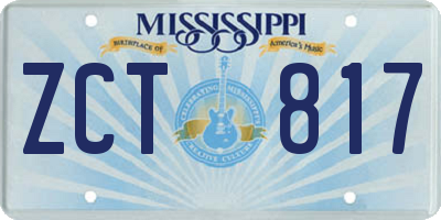 MS license plate ZCT817