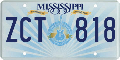 MS license plate ZCT818