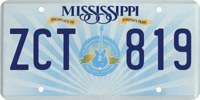 MS license plate ZCT819