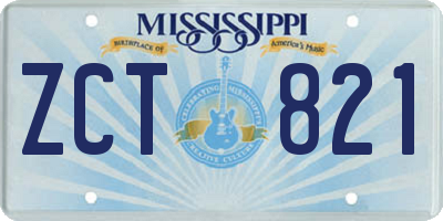 MS license plate ZCT821