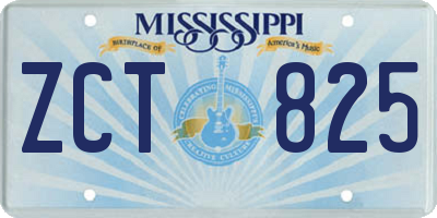 MS license plate ZCT825