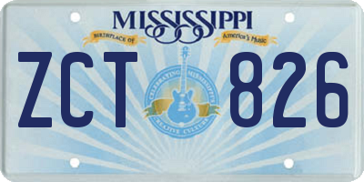 MS license plate ZCT826