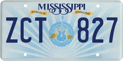 MS license plate ZCT827