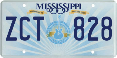 MS license plate ZCT828