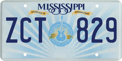 MS license plate ZCT829