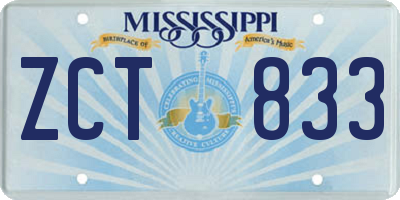 MS license plate ZCT833