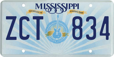 MS license plate ZCT834