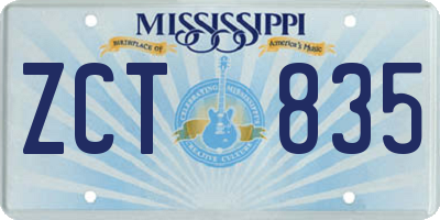 MS license plate ZCT835