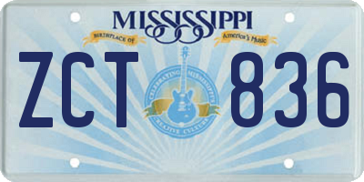 MS license plate ZCT836