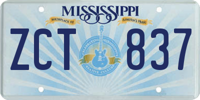 MS license plate ZCT837