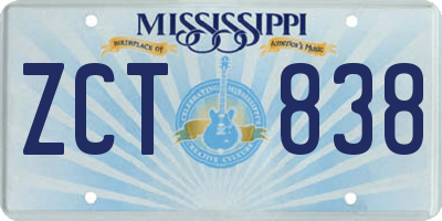 MS license plate ZCT838