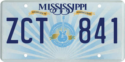 MS license plate ZCT841