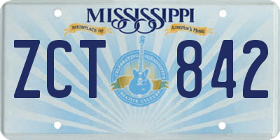 MS license plate ZCT842