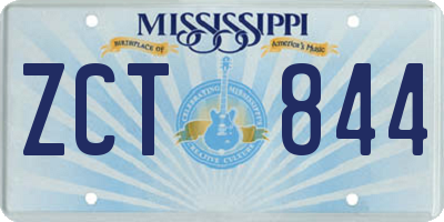 MS license plate ZCT844