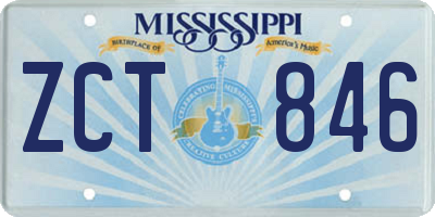 MS license plate ZCT846