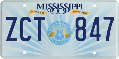 MS license plate ZCT847