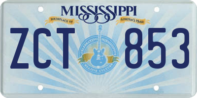 MS license plate ZCT853