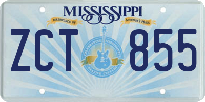 MS license plate ZCT855