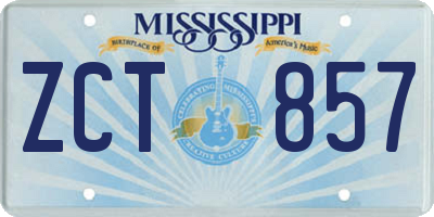 MS license plate ZCT857
