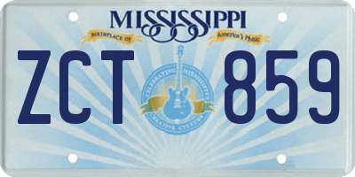 MS license plate ZCT859