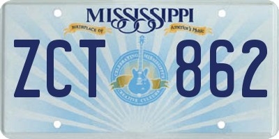MS license plate ZCT862