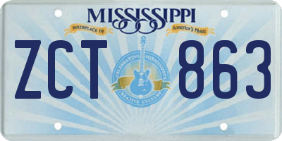 MS license plate ZCT863