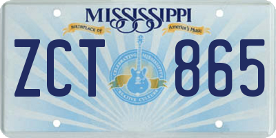 MS license plate ZCT865