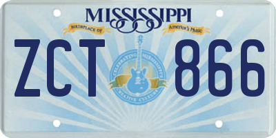 MS license plate ZCT866