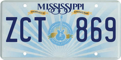 MS license plate ZCT869