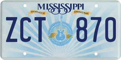 MS license plate ZCT870