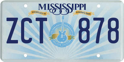 MS license plate ZCT878