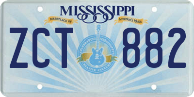 MS license plate ZCT882