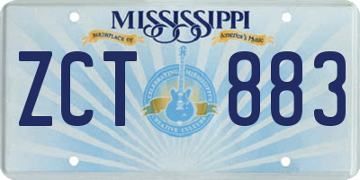MS license plate ZCT883
