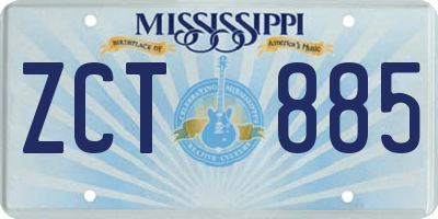 MS license plate ZCT885