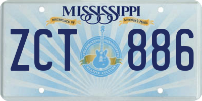 MS license plate ZCT886