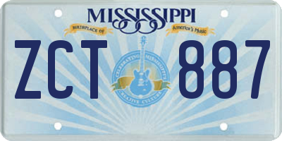 MS license plate ZCT887