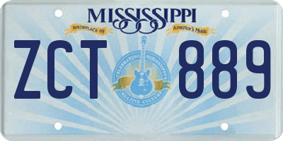 MS license plate ZCT889