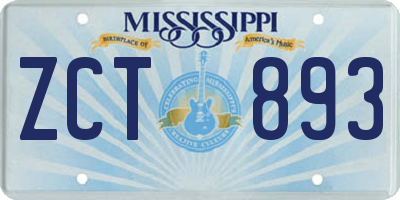 MS license plate ZCT893