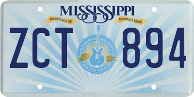 MS license plate ZCT894