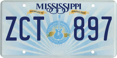 MS license plate ZCT897