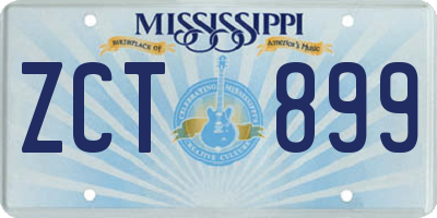 MS license plate ZCT899