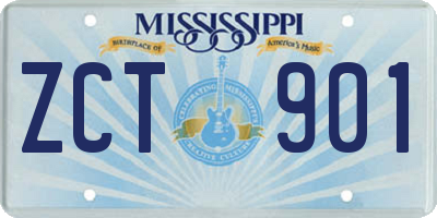 MS license plate ZCT901