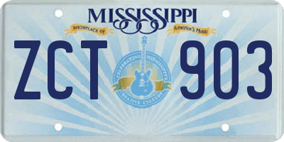 MS license plate ZCT903