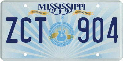 MS license plate ZCT904