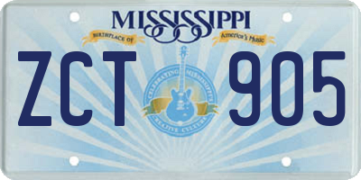 MS license plate ZCT905